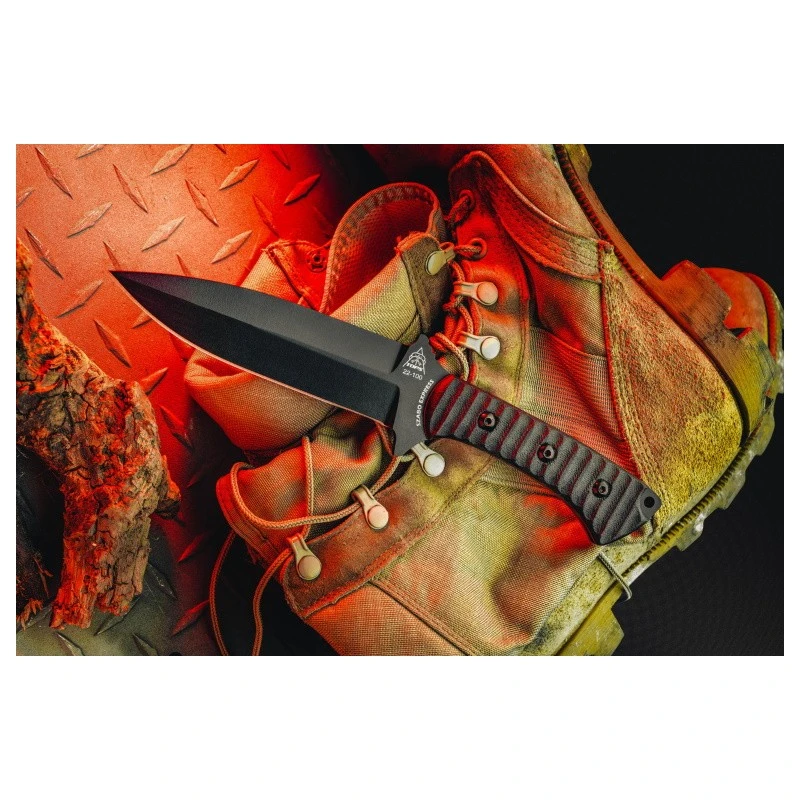 Couteau TOPS Knives Szabo Express S/E Lame Acier Carbone 1095 Manche Micarta Etui Kydex Made USA TPSZEX01