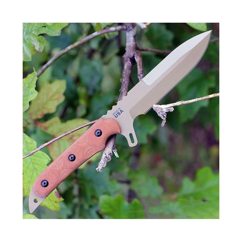 Couteau Tops Missile Strike Lame Acier Carbone 1095 Manche Micarta Etui Kydex Made USA TPMS01 – Image 2