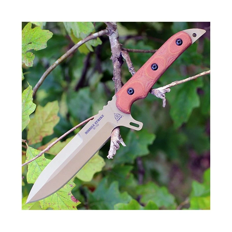Couteau Tops Missile Strike Lame Acier Carbone 1095 Manche Micarta Etui Kydex Made USA TPMS01 – Image 3