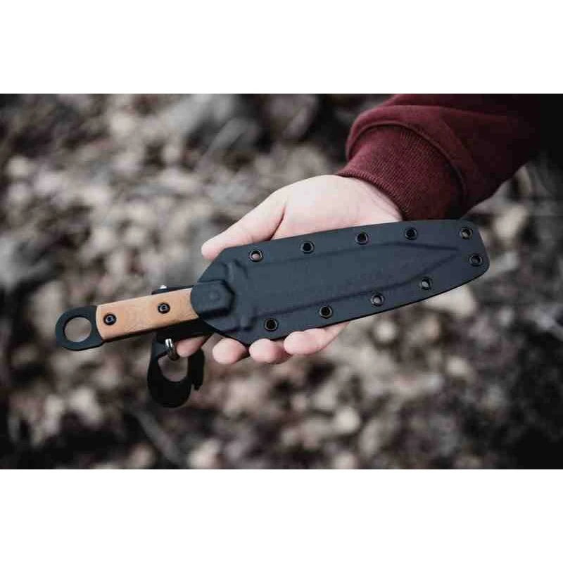 Couteau TOPS Modern Gladius Lame Acier Carbone 1095 Manche Tan Micarta Etui Kydex Made USA TPMGLAD01 – Image 2