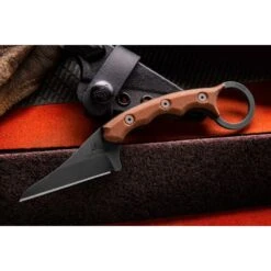 Couteau Tops Poker Kiridashi Karambit Acier Carbone 1095 Manche Micarta Etui Kydex USA TPKR01