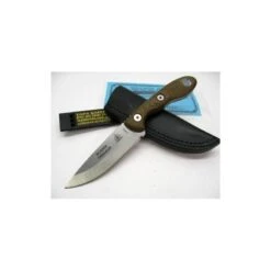 Couteau TOPS Scandi Trekker 3.5 Carbone 1095 Manche Micarta Etui Cuir Made USA TPSTREK35