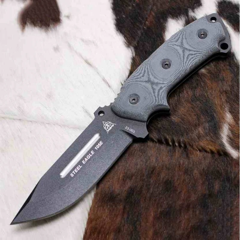 Couteau Tops Steel Eagle Hunter Point Lame Acier Carbone 1095 Manche Micarta Etui Kydex Made USA TPSE105E – Image 3