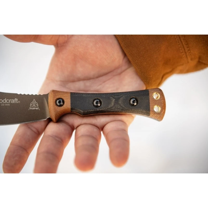 Couteau TOPS Woodcraft Manche Micarta Lame Acier Carbone 1095 Etui Cuir Made USA TPWC01 – Image 7