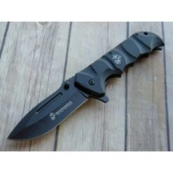 Couteau USMC Marines Tactical Lame Acier 3Cr13 Manche Aluminium Linerlock Clip USMA1059BK