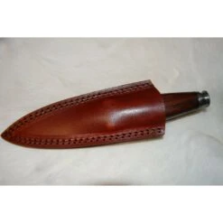 Dague Couteau Scottish Sgian Dubh Damas 256 Couches Manche Bois Etui Cuir DM1263