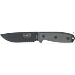 ES4SKO Couteau Esee Model 4 Part Serrated SEUL Acier Carbone 1095 Manche Micarta Made In USA