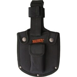 Hache Pelle Marbles Chopper Orange Lame Acier Inox Manche Bois Etui Nylon Avec Pierre Affuter MR557