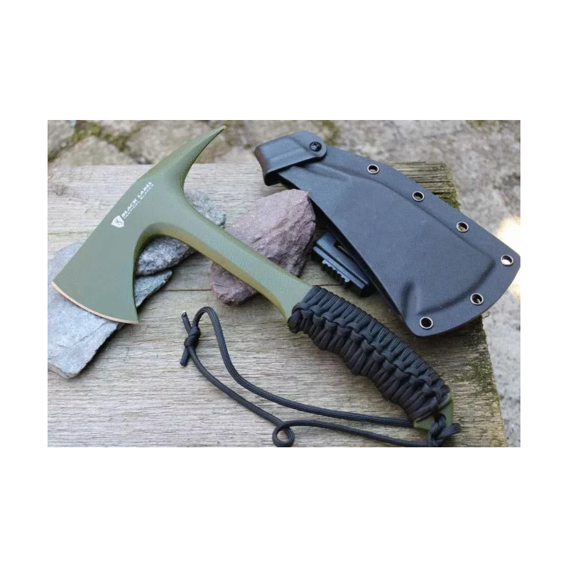 Hache Tomahawk Browning Shock'N Awe Green Acier Carbone 1055 Manche Paracorde Etui Blade-Tech BR110BLG – Image 4