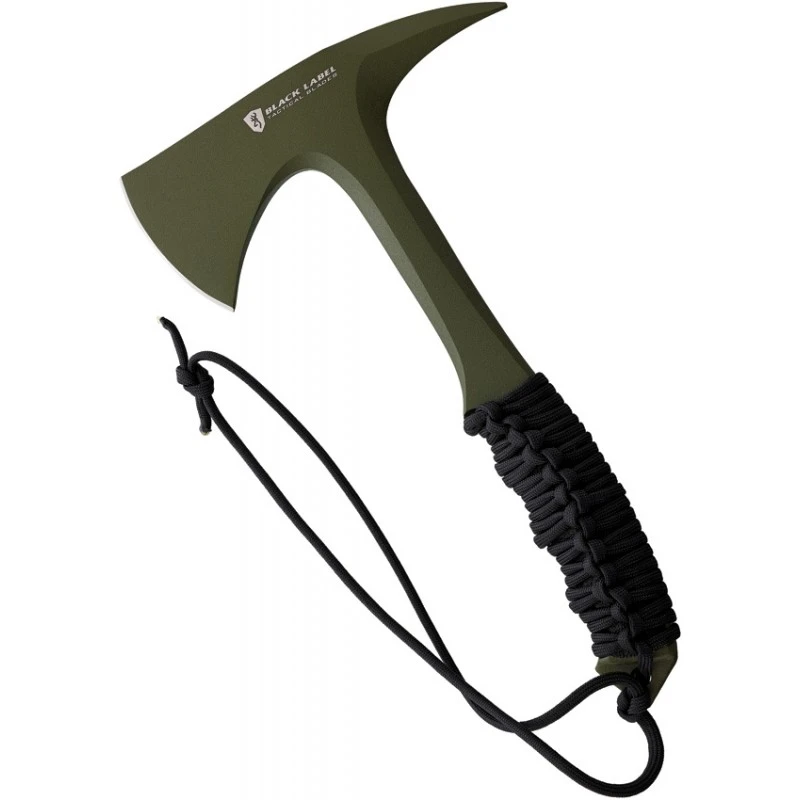 Hache Tomahawk Browning Shock'N Awe Green Acier Carbone 1055 Manche Paracorde Etui Blade-Tech BR110BLG – Image 8