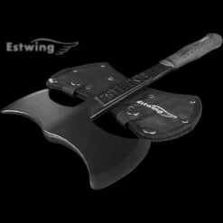 Hache Tomahawk Estwing Black Eagle Double Bit Axe Acier Forgé Manche ABS Etui Nylon Made USA ESEBDBA