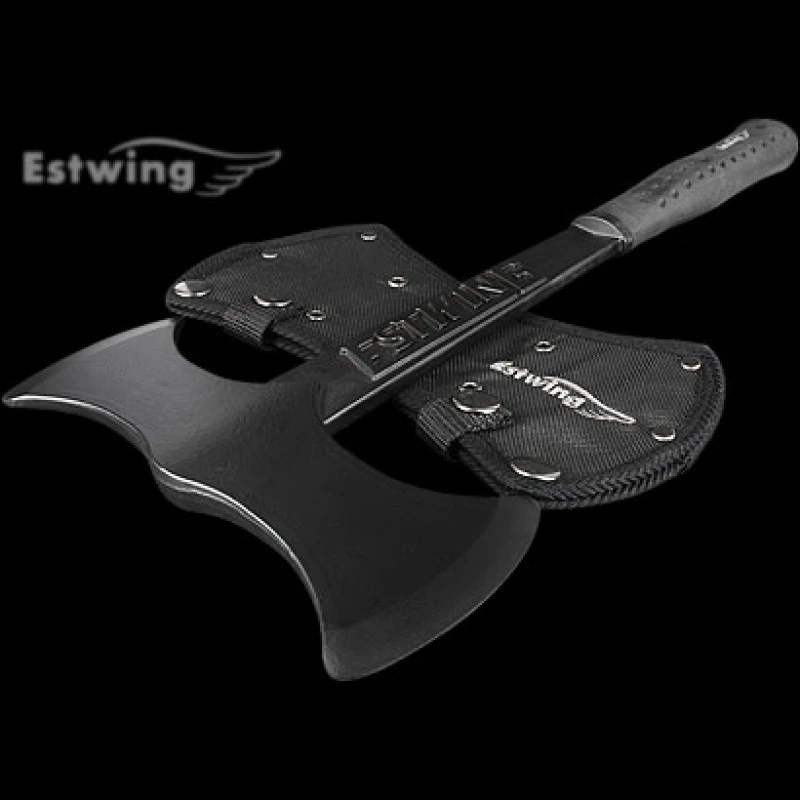 Hache Tomahawk Estwing Black Eagle Double Bit Axe Acier Forgé Manche ABS Etui Nylon Made USA ESEBDBA