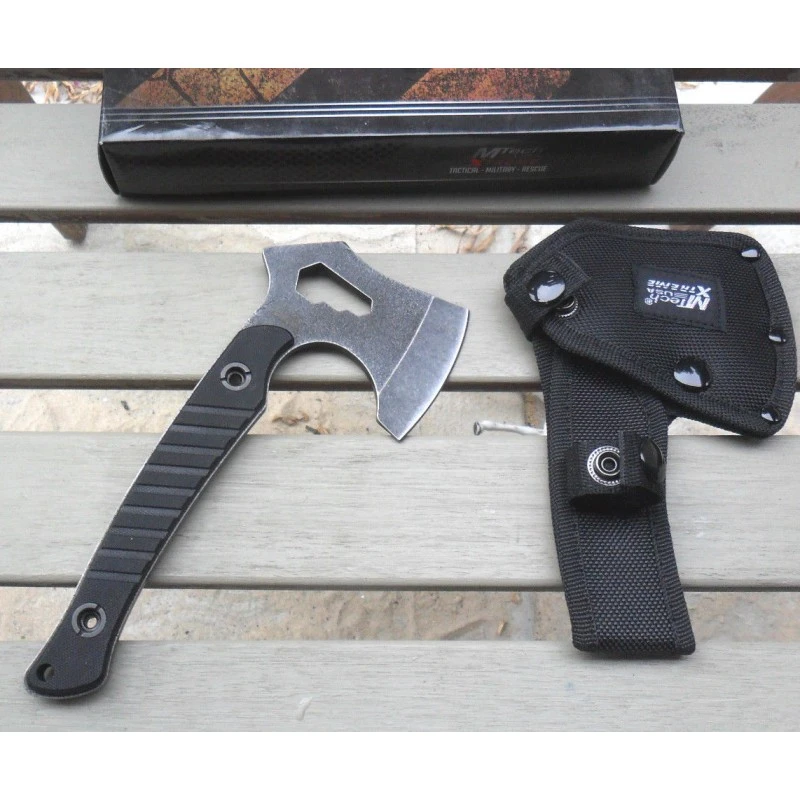 Hache Tomahawk Mtech Xtreme Carbon Blade Manche G-10 Etui Nylon MTXAXE10BK