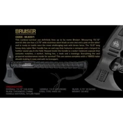 Hache Tomahawk USMC Elite Tactical Axe BRUISER Acier 440C Manche FRN USMX001