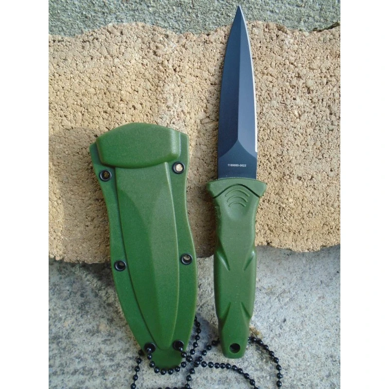 Lot De 2 Couteau De Botte Dague Smith&Wesson HRT OD Green Manche Abs Lame Acier Inox Etui SWP1189664 – Image 2