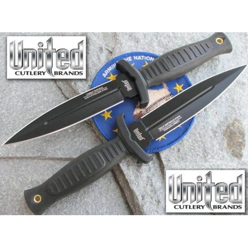 Lot De 2 Couteaux Dagues Tactical United Cutlery Combat Commander Boot Knife Acier AUS-8 UC2657