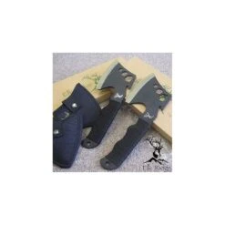 LOT DE 2 - Hache Tactical Axe Tomahawk Combat Extraction Acier 440 Manche Paracorde ER272