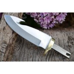 Lot De 2 Lames à Customiser Guthook à Dépecer Lames Acier Inox Garde Laiton BLSM02