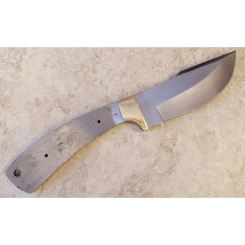 Lot De 2 Lames à Customiser Selon Vos Désirs Bowie Skinner Acier Carbone/Inox Garde Laiton BL091