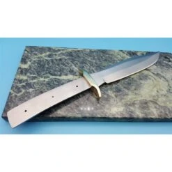 Lot De 2 Lames A Customiser Tactical Bowie Lame Acier Inox Garde En Laiton BL128