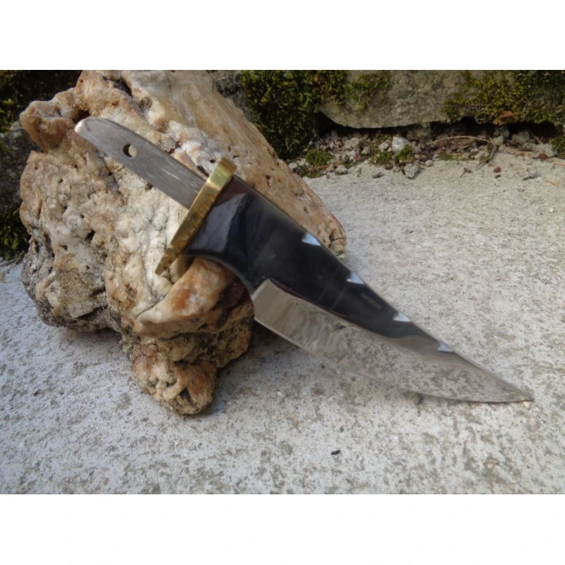 Lot De 2 Lames De Couteau à Customiser Clip Blade Acier Carbone Dos Guilloché + Etui Cuir BL7723 – Image 4