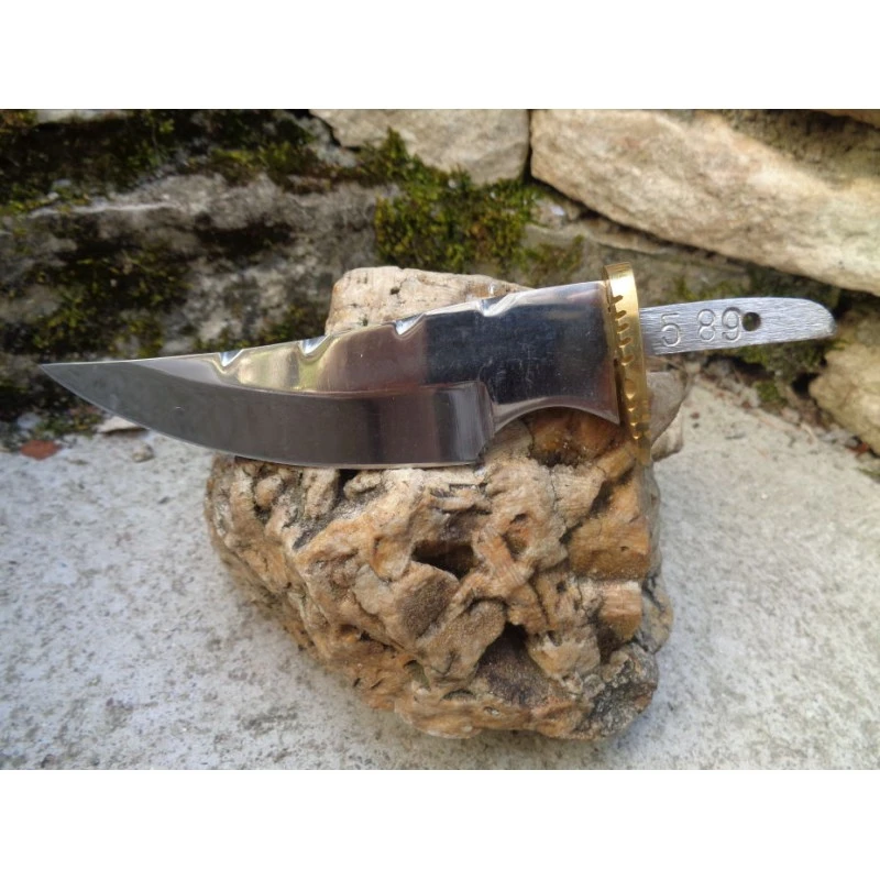 Lot De 2 Lames De Couteau à Customiser Clip Blade Acier Carbone Dos Guilloché + Etui Cuir BL7723 – Image 5