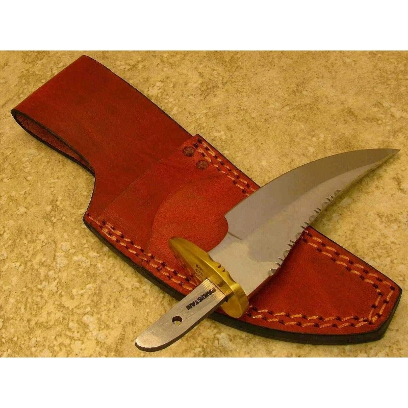 Lot De 2 Lames De Couteau à Customiser Skinner Acier Carbone Dos Guilloché Etui Cuir BLSOB1 – Image 4