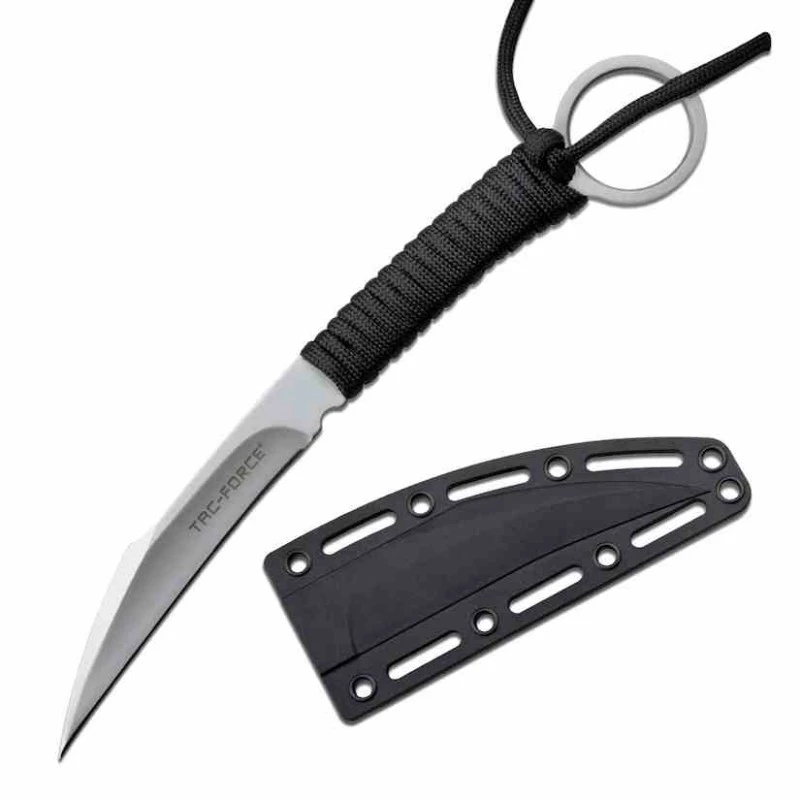 Lot De 3 Couteau Griffe Tac Force Karambit Krav Maga Lame Acier 3CR13 Manche Corde Etui Nylon TFFIX022BK – Image 4