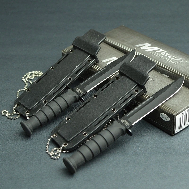 Lot De 3 Couteaux De Cou Tactical Kabai Mtech Acier 440 Façon Ka-Bar MT632DB – Image 2