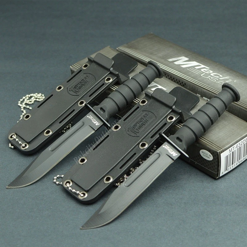 Lot De 3 Couteaux De Cou Tactical Kabai Mtech Acier 440 Façon Ka-Bar MT632DB – Image 3