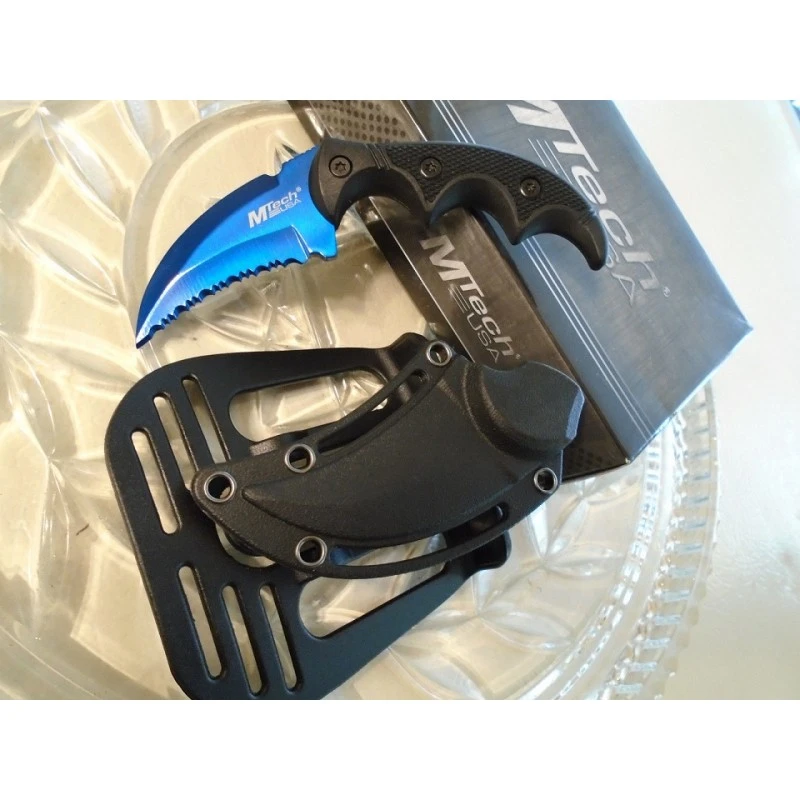 Lot De 3 Couteaux Mtech Blue Griffe D'Ours Acier 440 Manche Alu/G-10 MT2063BL – Image 2