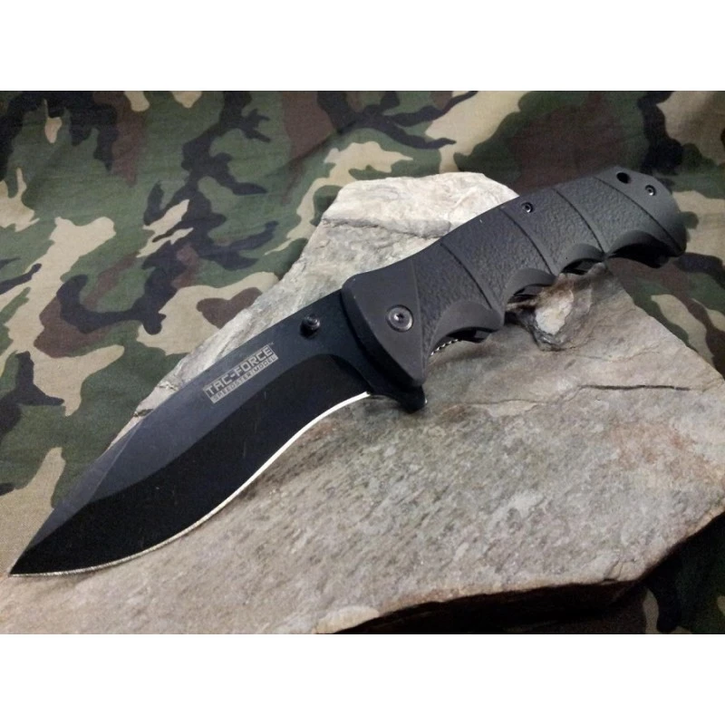 Lot De 3 Couteaux Tactical Tac Force A/O Lame Acier Carbone/Inox Manche Abs TF924BP