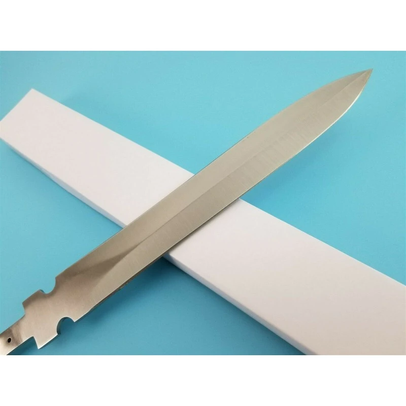 Lot De 3 Grandes Lames A Customiser Couteau De Chasse Dague Lame Acier Inox BL141 – Image 2