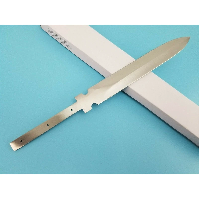 Lot De 3 Grandes Lames A Customiser Couteau De Chasse Dague Lame Acier Inox BL141 – Image 3