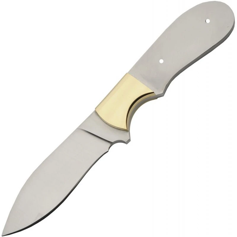 Lot De 3 Lames Ă Customiser Skinner Drop Point Lame Acier Inox Garde Laiton BL7731