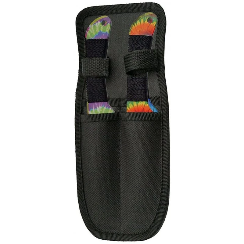 Lot De 4 Couteaux De Lancer Wild Boar Lot Of 4 Tie Dye Throwing Lame Acier 440 Etui Nylon WB1023