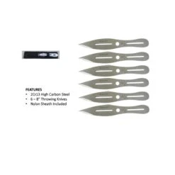 Lot De 6 Couteaux De Lancer Smith&Wesson Lame Acier 2Cr13 SWTK8CP