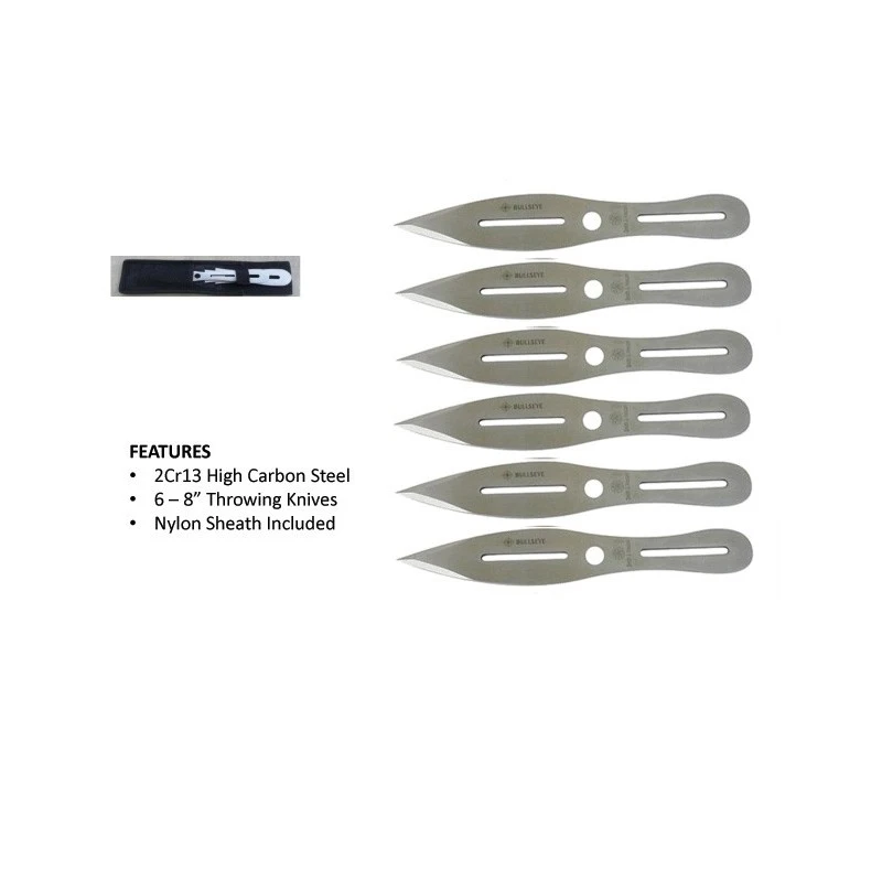 Lot De 6 Couteaux De Lancer Smith&Wesson Lame Acier 2Cr13 SWTK8CP