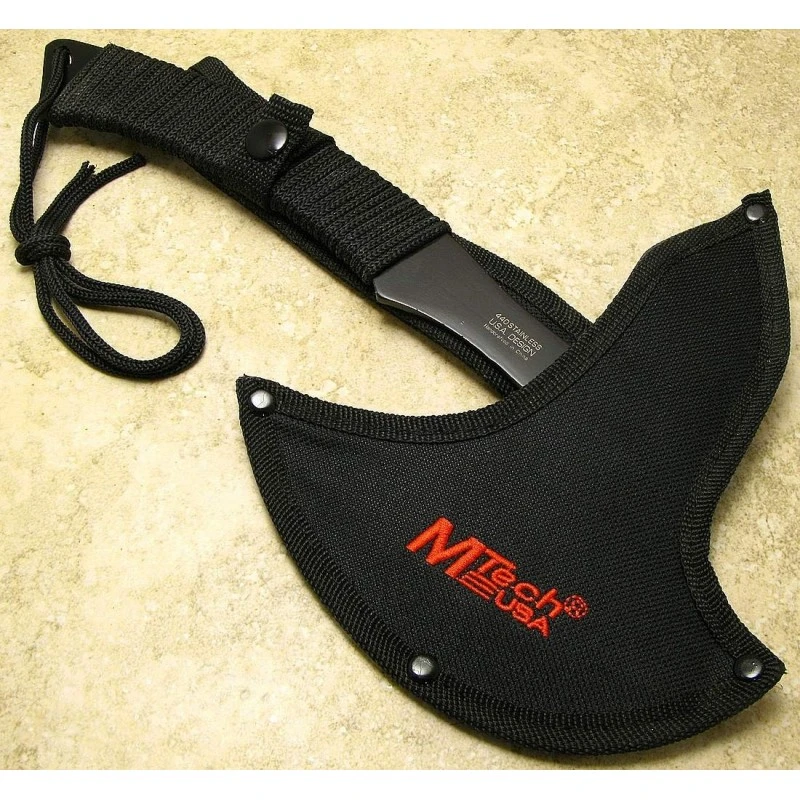 Lot De Couteaux - 2 Haches Tomahawk Throwing Axe Lancer Tactical Rando Acier 440 Manche Corde MT628 – Image 4