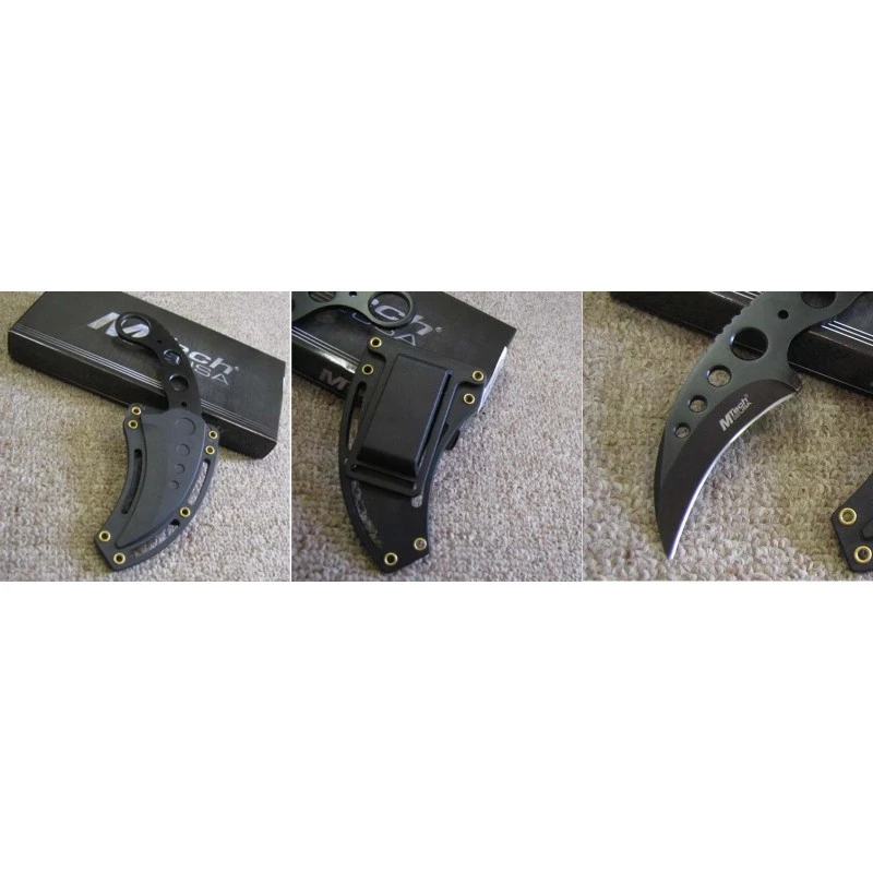 Lot De Couteaux 2 Karambit Mtech Acier 440 Version Tactical Black MT664BK – Image 2
