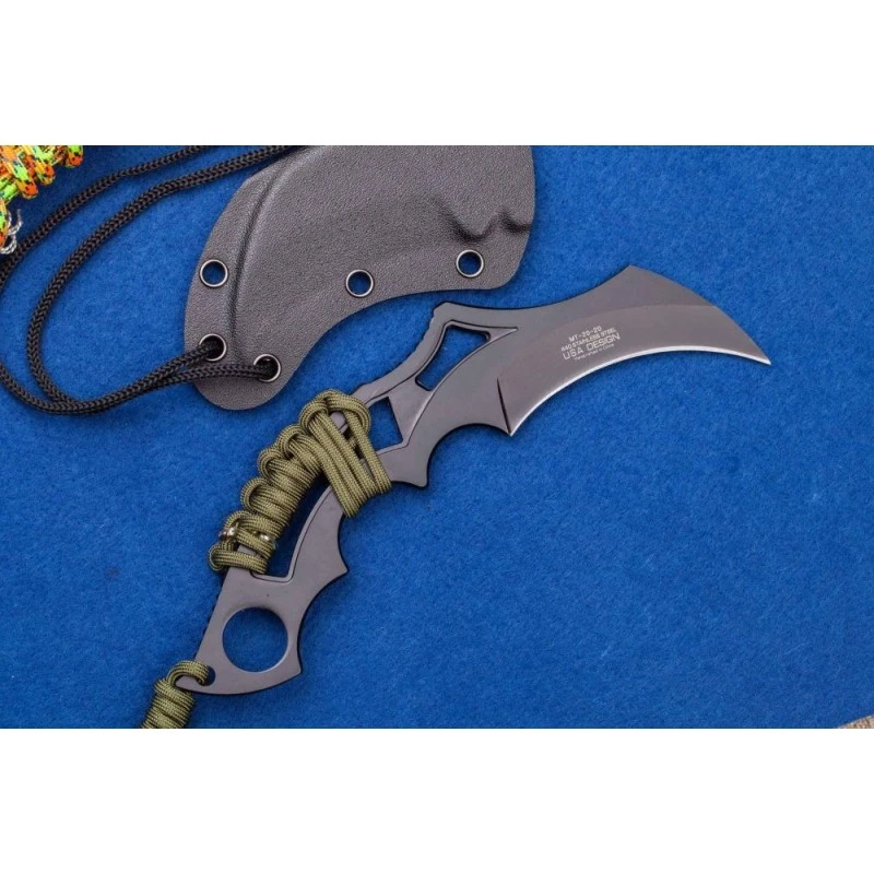 Lot De Couteaux 2 Karambit Mtech Modified Karambit Acier 440 Manche Paracorde Etui Kydex MT2020T – Image 2