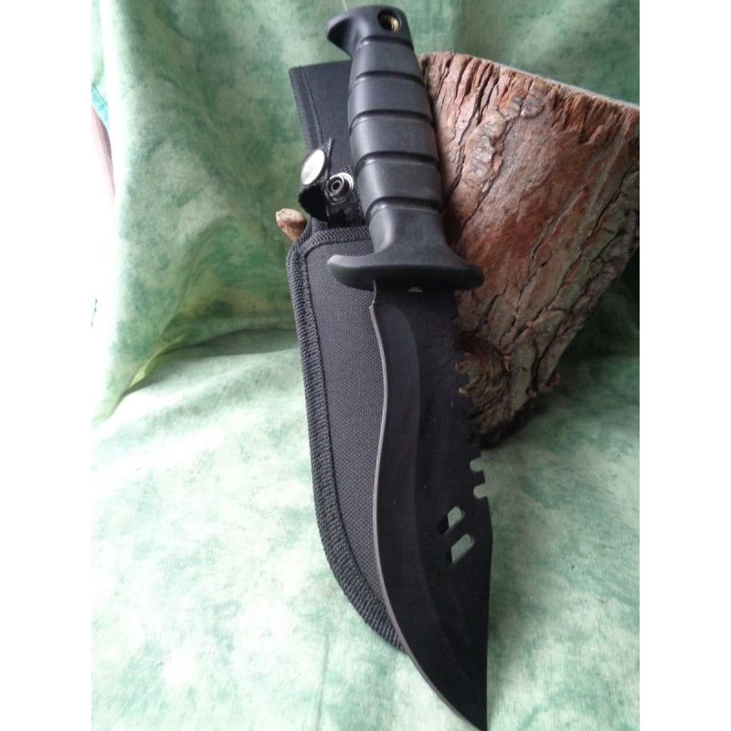 Lot De Couteaux 3 De Guide De Brousse Poignard Acier Carbone/Inox Manche Abs Etui Nylon CN211223