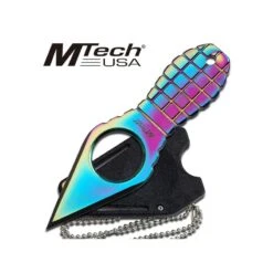 Lot De Couteaux De Cou 2 Mtech Grenade Neck Acier 440 Etui Zytel MT588RB