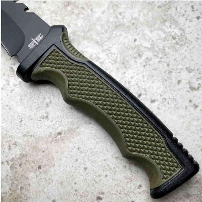 Lot Of 3 Couteau De Survie S-TEC Lame Acier Inox Scie Manche Abs Etui ABS STT22190BK – Image 2