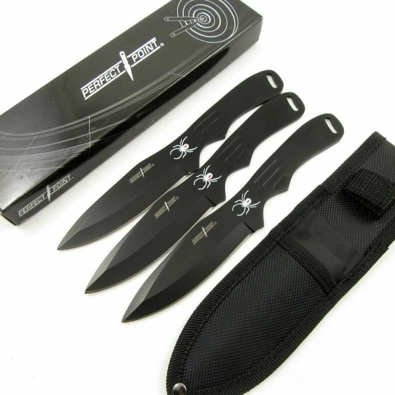 M4501 Lot De 3 Couteaux De Lancer Spider-Man Black Acier Inox Etui Nylon – Image 5