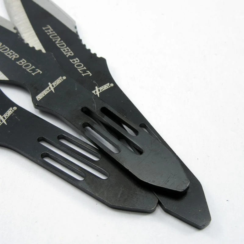 M4503 Lot De 3 Couteaux De Lancer Perfect Point Throwing Black Acier Inox Etui Nylon – Image 2