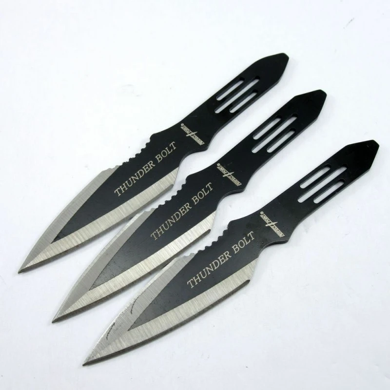 M4503 Lot De 3 Couteaux De Lancer Perfect Point Throwing Black Acier Inox Etui Nylon – Image 4