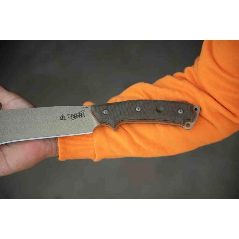 Machette Kukri TOPS Knives The Bestia Lame Acier Carbone 1095 Manche Micarta Etui Kydex USA TPTBST01 – Image 5