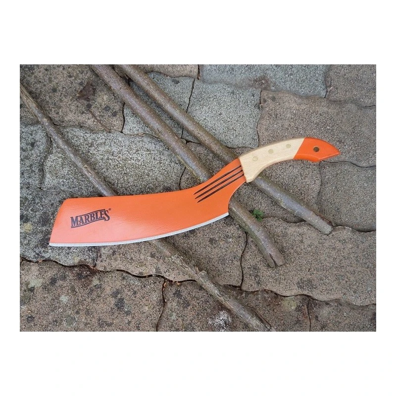 Machette Parang Couteau Bushcraft Marbles The Parang Acier Carbone/Inox Orange Manche Bois MRPAR20 – Image 2