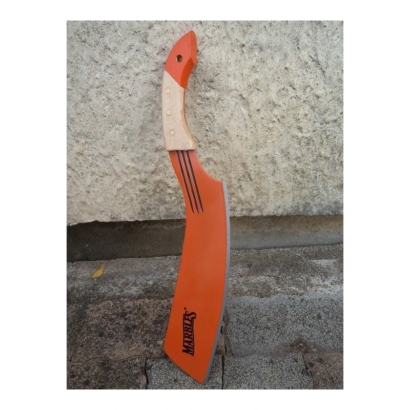 Machette Parang Couteau Bushcraft Marbles The Parang Acier Carbone/Inox Orange Manche Bois MRPAR20
